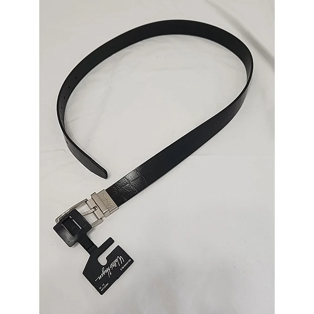 Walter Hagen Men's‎ Reversible Crocodile Golf Belt Black Size M